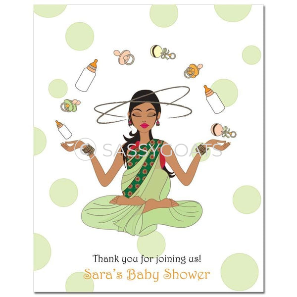 Baby Shower Party Poster - Meditating Mommy South Asian