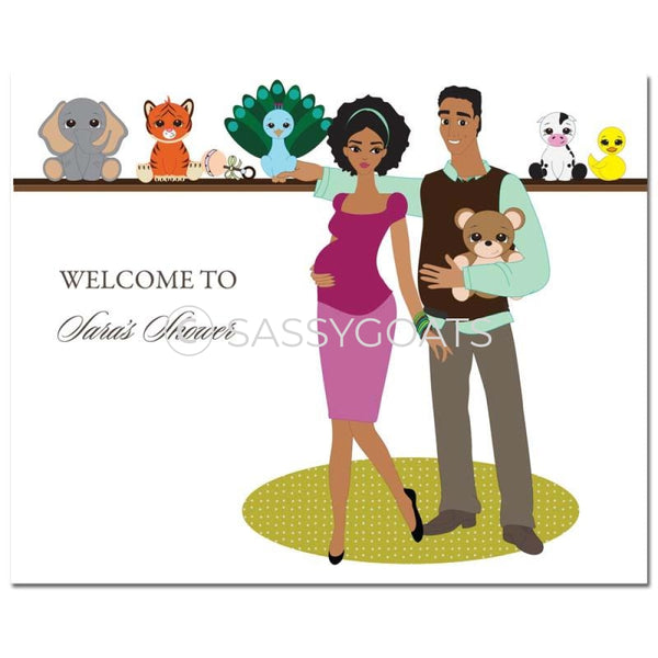 Baby Shower Party Poster - Shelf African American