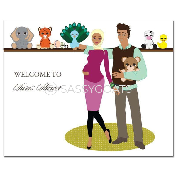 Baby Shower Party Poster - Shelf Headscarf Hijab