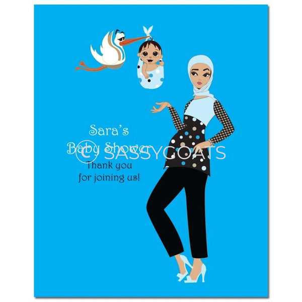 Baby Shower Party Poster - Spring Delivery Headscarf Hijab
