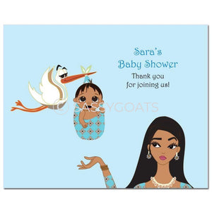 Baby Shower Party Poster - Stork Mommy South Asian