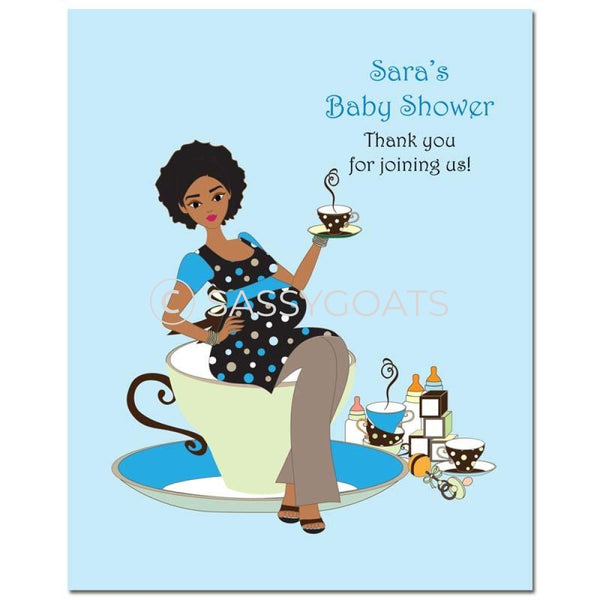 Baby Shower Party Poster - Teacup Mommy African American