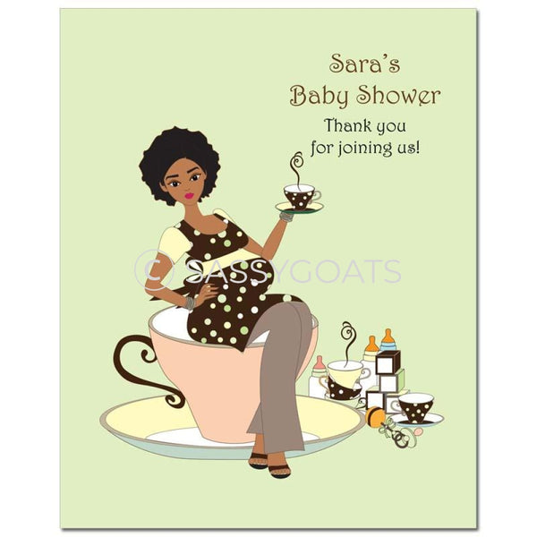 Baby Shower Party Poster - Teacup Mommy African American