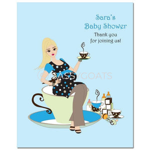Baby Shower Party Poster - Teacup Mommy Blonde
