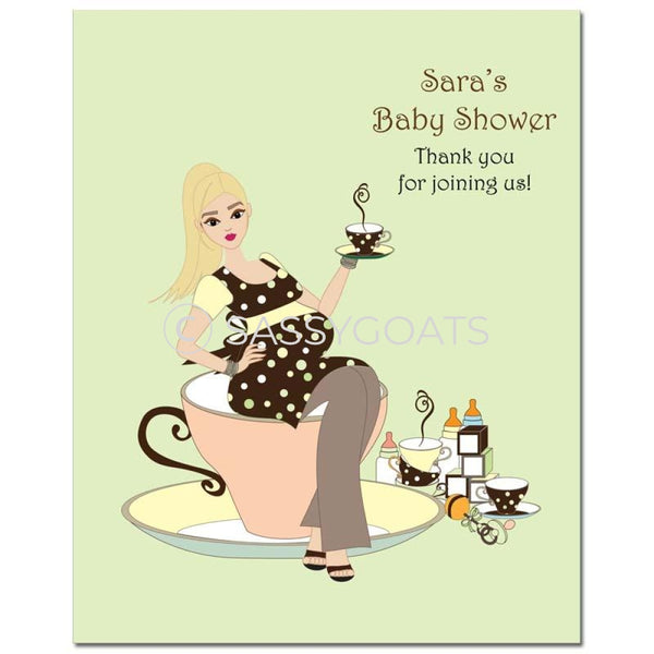 Baby Shower Party Poster - Teacup Mommy Blonde