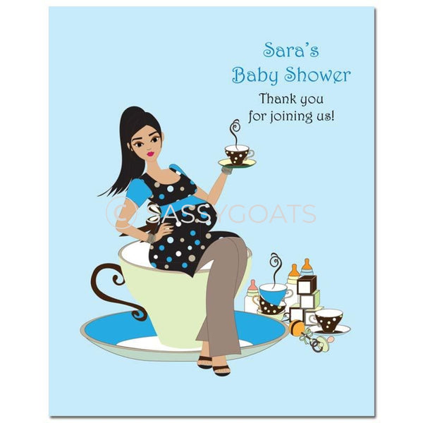 Baby Shower Party Poster - Teacup Mommy Brunette