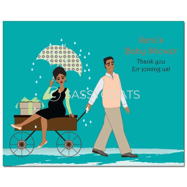Baby Shower Party Poster - Wagon Diva African American