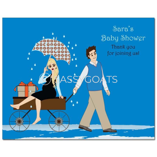 Baby Shower Party Poster - Wagon Diva Blonde