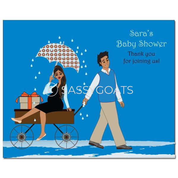 Baby Shower Party Poster - Wagon Diva Brunette