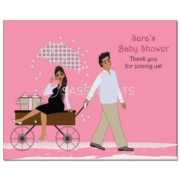 Baby Shower Party Poster - Wagon Diva Brunette