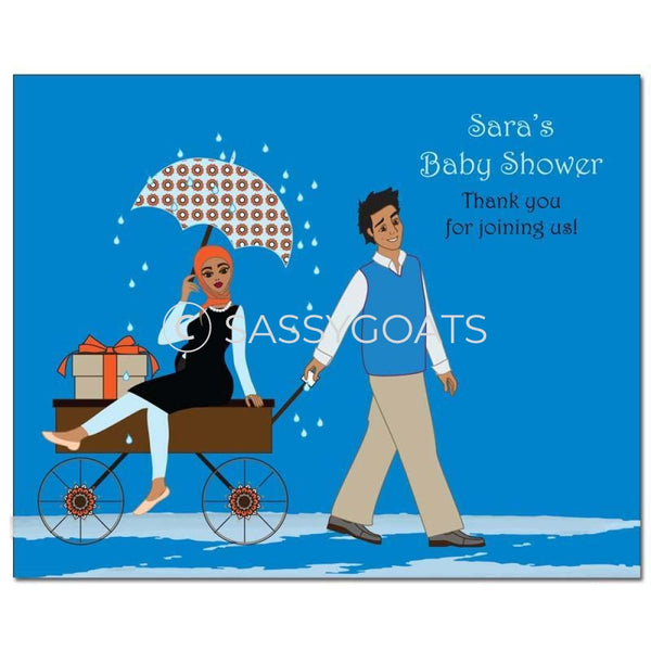 Baby Shower Party Poster - Wagon Diva Headscarf Hijab