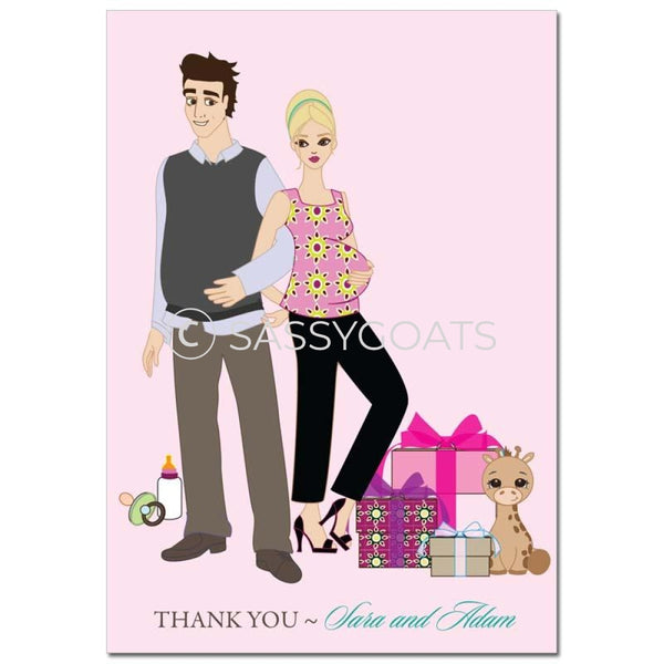 Baby Shower Thank You Card - Back To Blonde