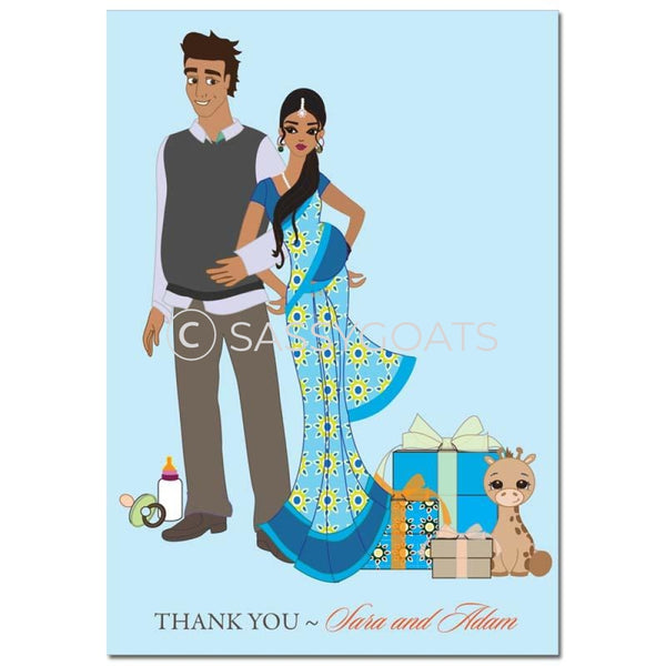 Baby Shower Thank You Card - Back To South Asian