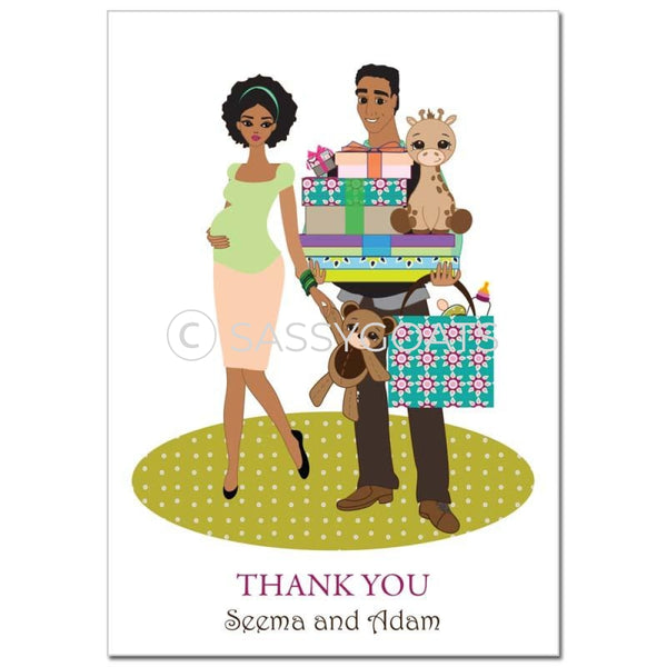 Baby Shower Thank You Card - Bounty African American