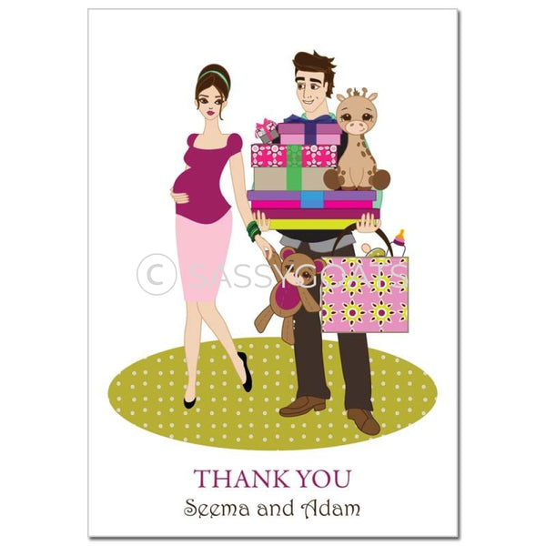 Baby Shower Thank You Card - Bounty Brunette