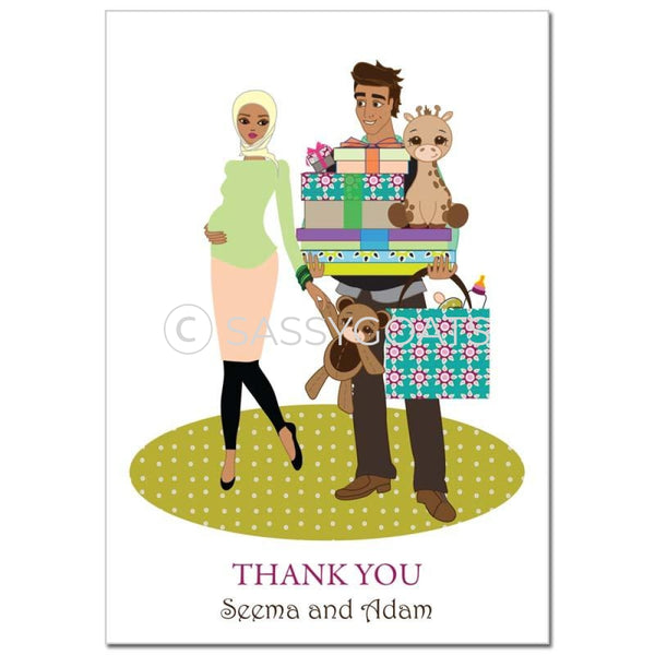 Baby Shower Thank You Card - Bounty Headscarf Hijab