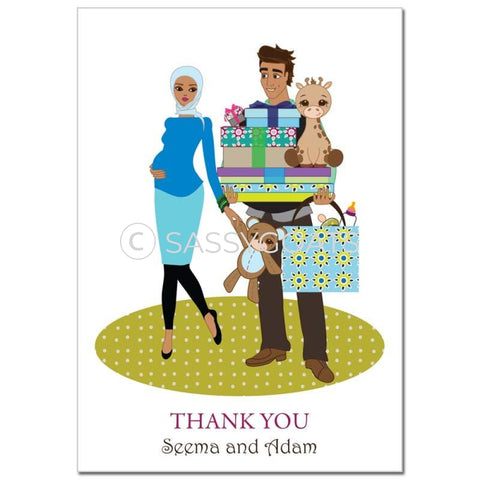 Baby Shower Thank You Card - Bounty Headscarf Hijab