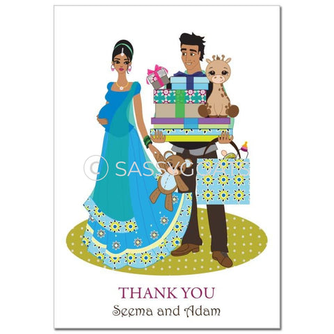 Baby Shower Thank You Card - Bounty South Asian