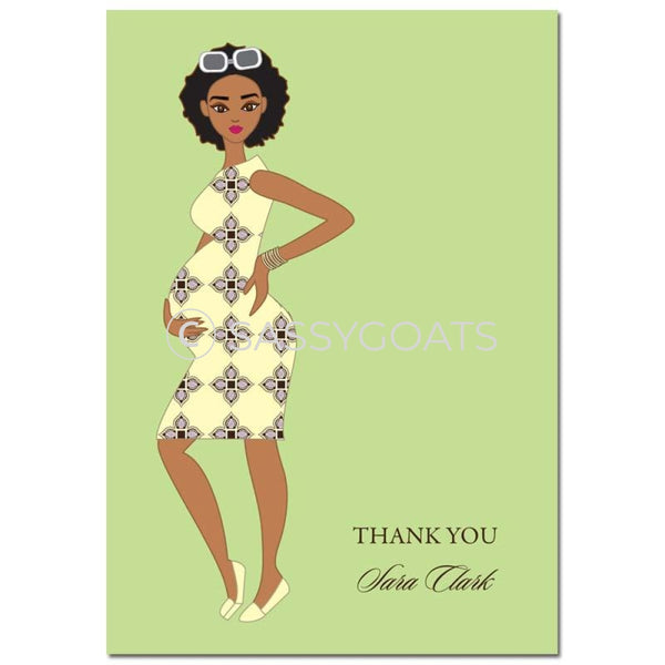 Baby Shower Thank You Card - Dining Diva African American
