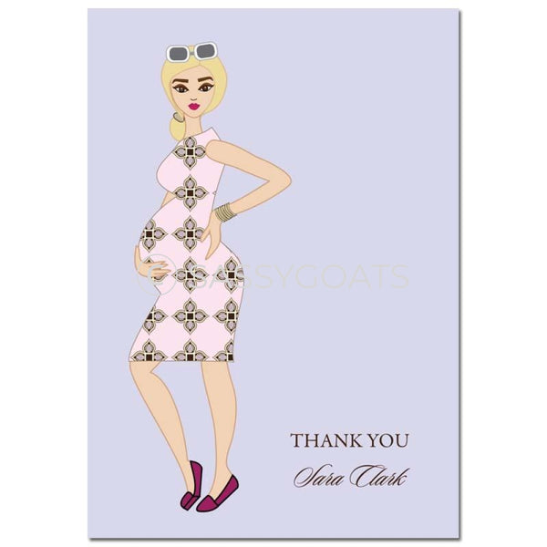 Baby Shower Thank You Card - Dining Diva Blonde