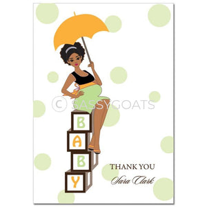 Baby Shower Thank You Card - Diva Blocks African American