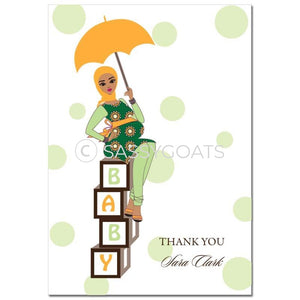 Baby Shower Thank You Card - Diva Blocks Headscarf Hijab