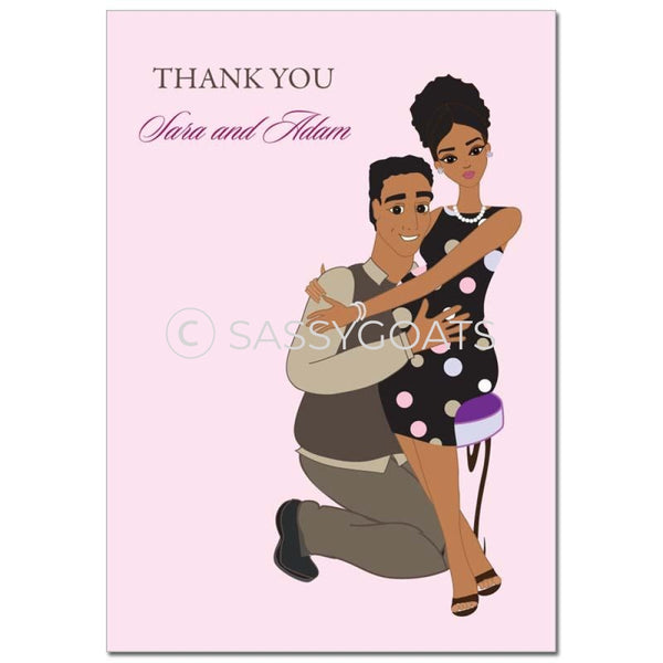 Baby Shower Thank You Card - Hugs African American