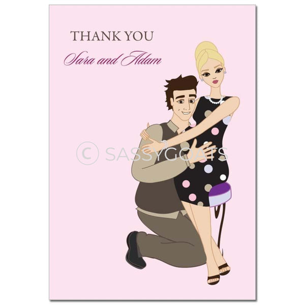 Baby Shower Thank You Card - Hugs Blonde