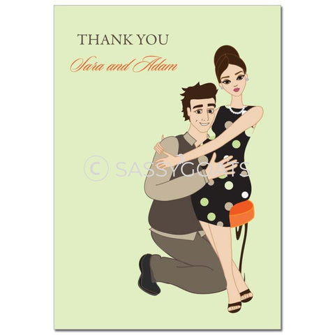 Baby Shower Thank You Card - Hugs Brunette