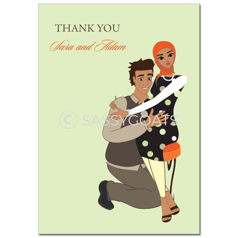 Baby Shower Thank You Card - Hugs Headscarf Hijab