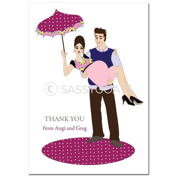 Baby Shower Thank You Card - Mommy Cargo Brunette