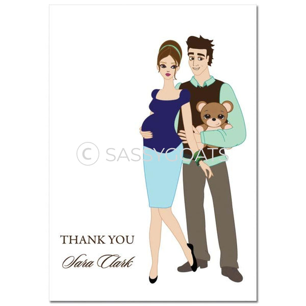 Baby Shower Thank You Card - Shelf Brunette