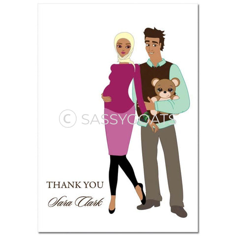 Baby Shower Thank You Card - Shelf Headscarf Hijab