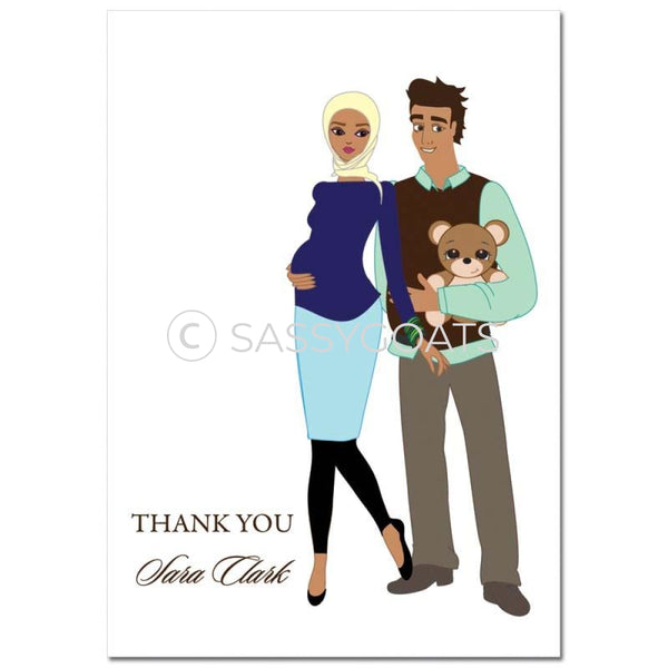 Baby Shower Thank You Card - Shelf Headscarf Hijab