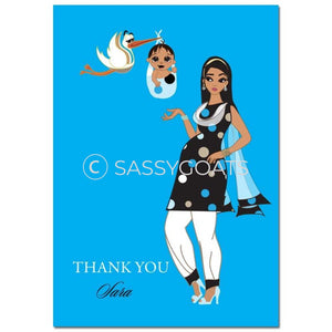 Baby Shower Thank You Card - Spring Delivery South Asian