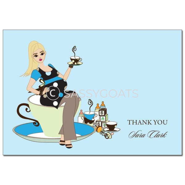 Baby Shower Thank You Card - Teacup Mommy Blonde