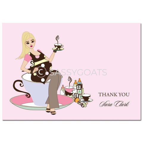 Baby Shower Thank You Card - Teacup Mommy Blonde