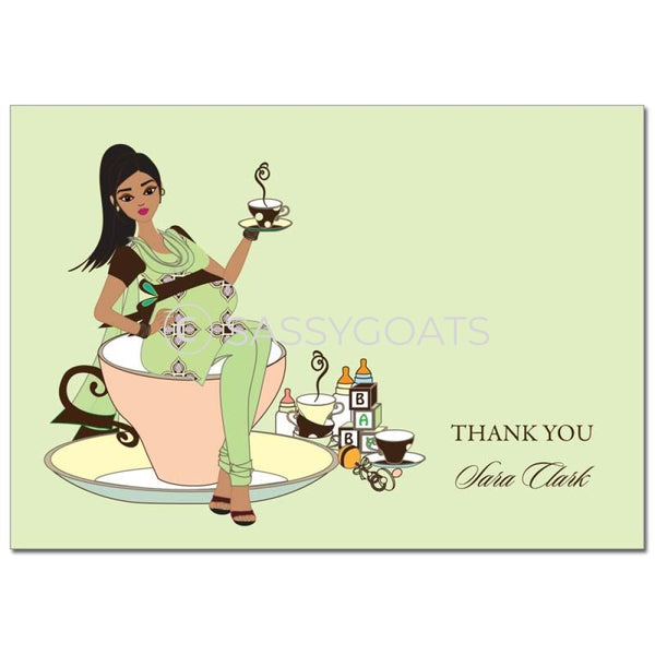 Baby Shower Thank You Card - Teacup Mommy South Asian