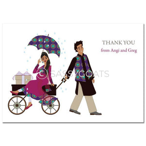 Baby Shower Thank You Card - Wagon Diva South Asian