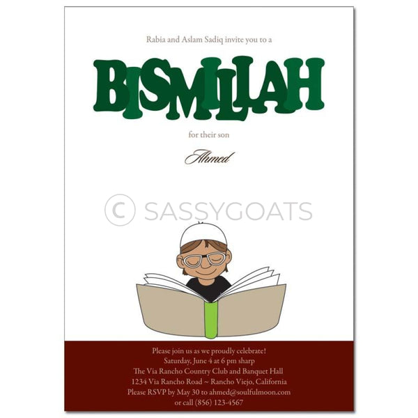 Bismillah Invitation - Little Boy