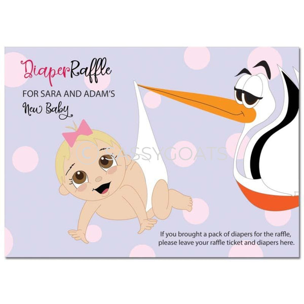 Blonde Baby Shower Games - Stork Dropoff Diaper Raffle