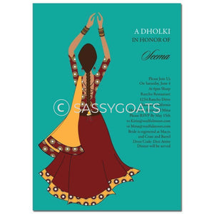 Bridal Shower Dholki Invitation - Clapping Diva Indian