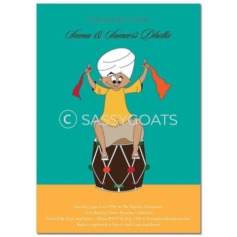 Bridal Shower Dholki Invitation - Dhol Man Indian