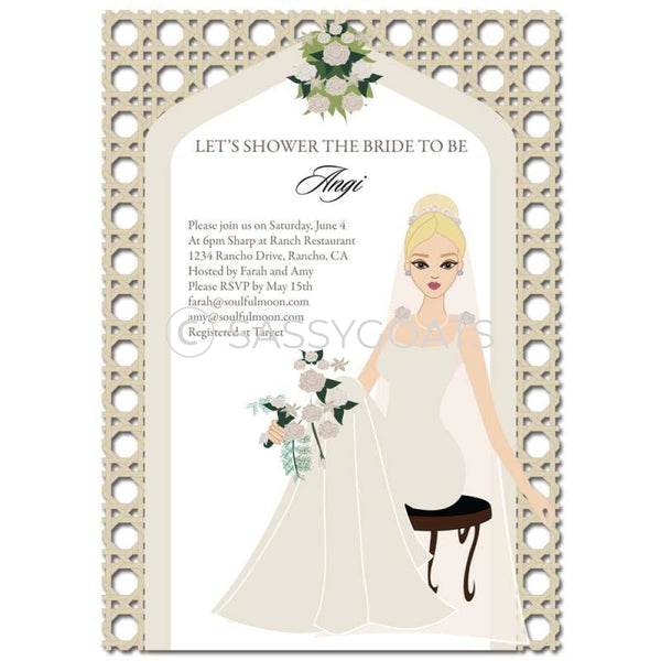 Bridal Shower Invitation - Arch Diva Blonde