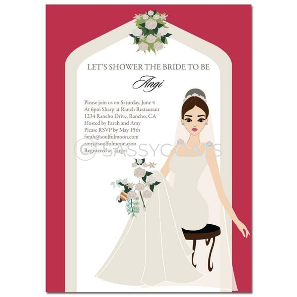 Bridal Shower Invitation - Arch Diva Brunette