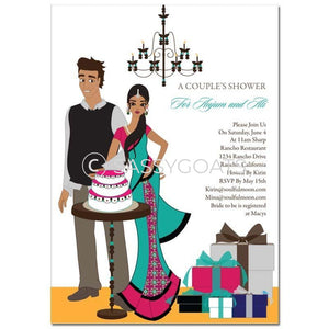 Bridal Shower Invitation - Back To Couple Indian