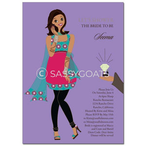 Bridal Shower Invitation - Bashful Diva African American