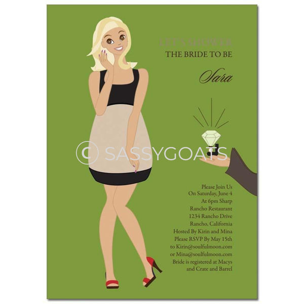 Bridal Shower Invitation - Bashful Diva Blonde