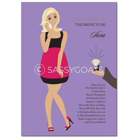Bridal Shower Invitation - Bashful Diva Blonde