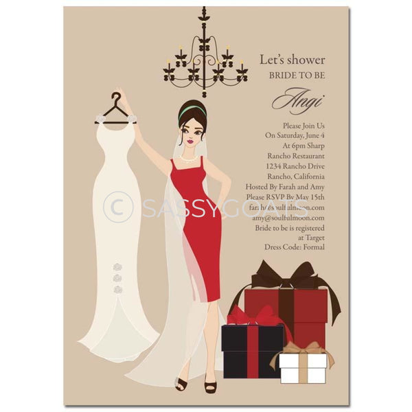 Bridal Shower Invitation - Clothes Brunette